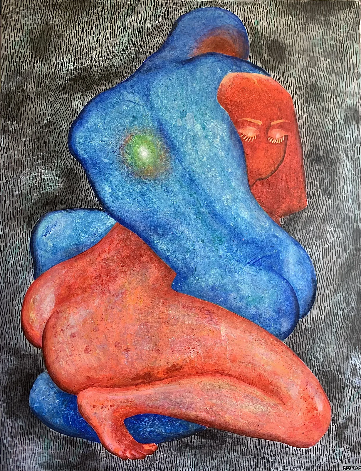 Image of Lines by Katya Onyshko, size: 90x70 cm, made of Акрил, полотно, Painting medium, priced at $700 Photo 1 of 4.