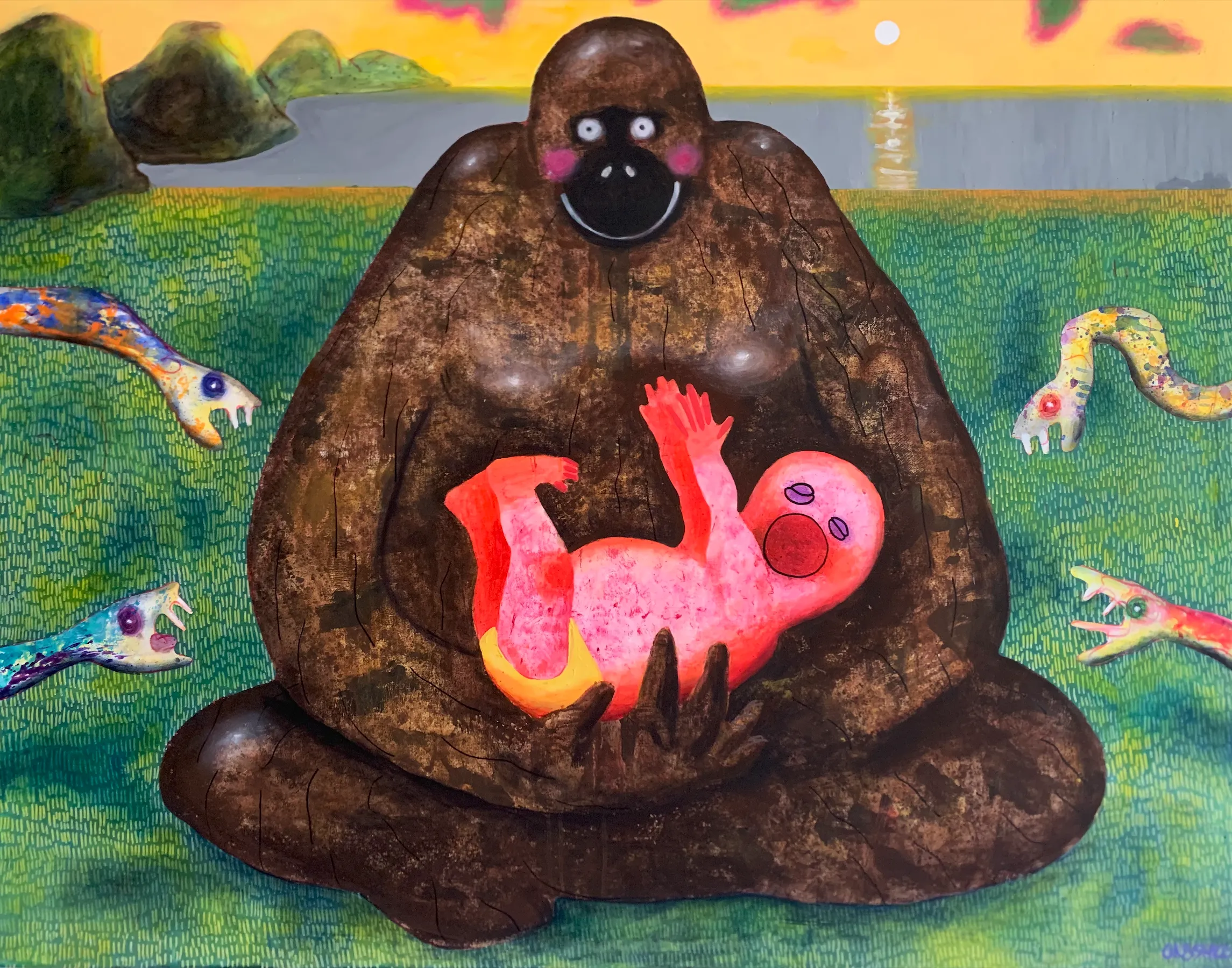 Image of Between Silence and Scream by Kateryna Onyshko, size: 100x130 см, made of Acrylic on canvas, Painting medium, from Kyiv, Ukraine, priced at $1650 Photo 1 of 8.