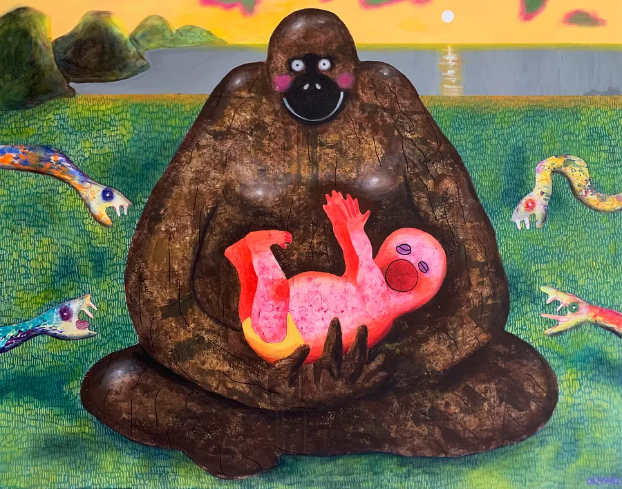 Зображення "Between silence and scream " від Katya Onyshko, розмір: 100x130cm, матеріали: Acrylic, canvas , медіум: Живопис