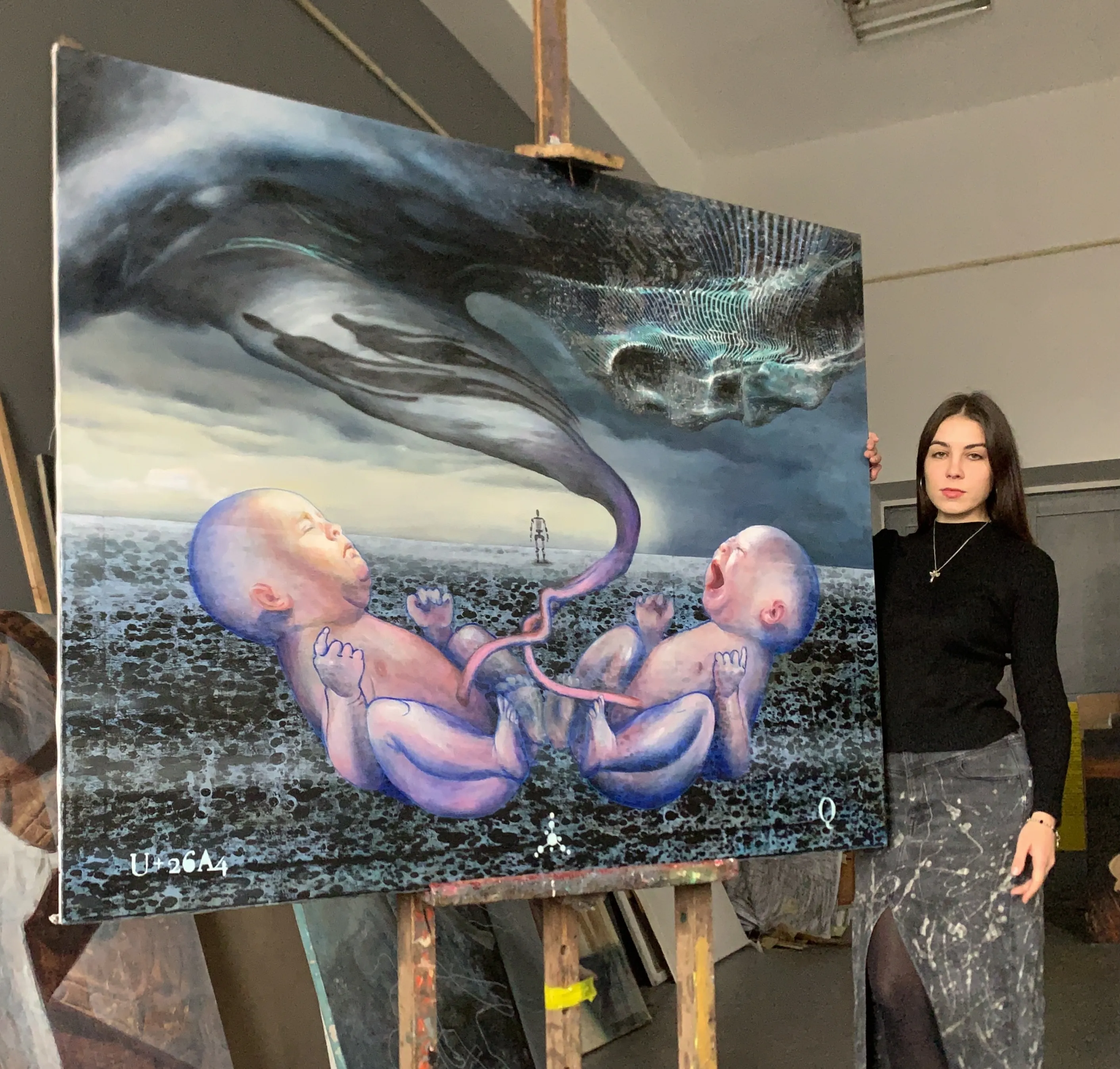 Зображення "Beginning " від Katya Onyshko, розмір: 120x150 cm, матеріали: Acrylic, oil, canvas , медіум: Живопис, місто: Kyiv,Ukraine  Фото 5 з 5.