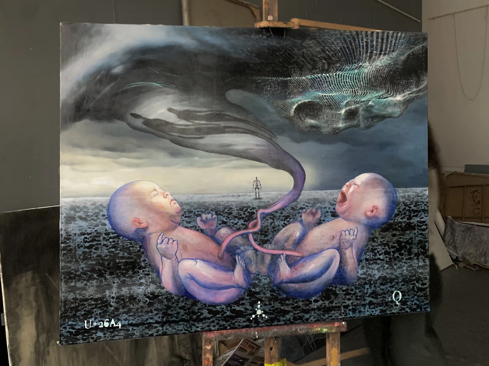 Зображення "Beginning" від Katya Onyshko, розмір: 120x150 cm, матеріали: Acrylic, oil, canvas , медіум: Живопис, місто: Kyiv,Ukraine , ціна: $3250 Фото 3 з 5.