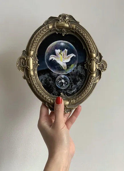 Зображення "Vessel for the soul " від Katya Onyshko, розмір: 11x13 cm, матеріали: Acrylic, hardboard , медіум: Живопис, місто: Kyiv,Ukraine  Фото 3 з 4.