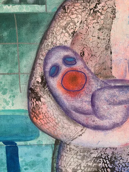 Зображення "Postpartum" від Katya Onyshko, розмір: 120x90cm, матеріали: acrylic, canvas, медіум: Живопис, місто: Kyiv, Ukraine, ціна: $1250 Фото 6 з 7.