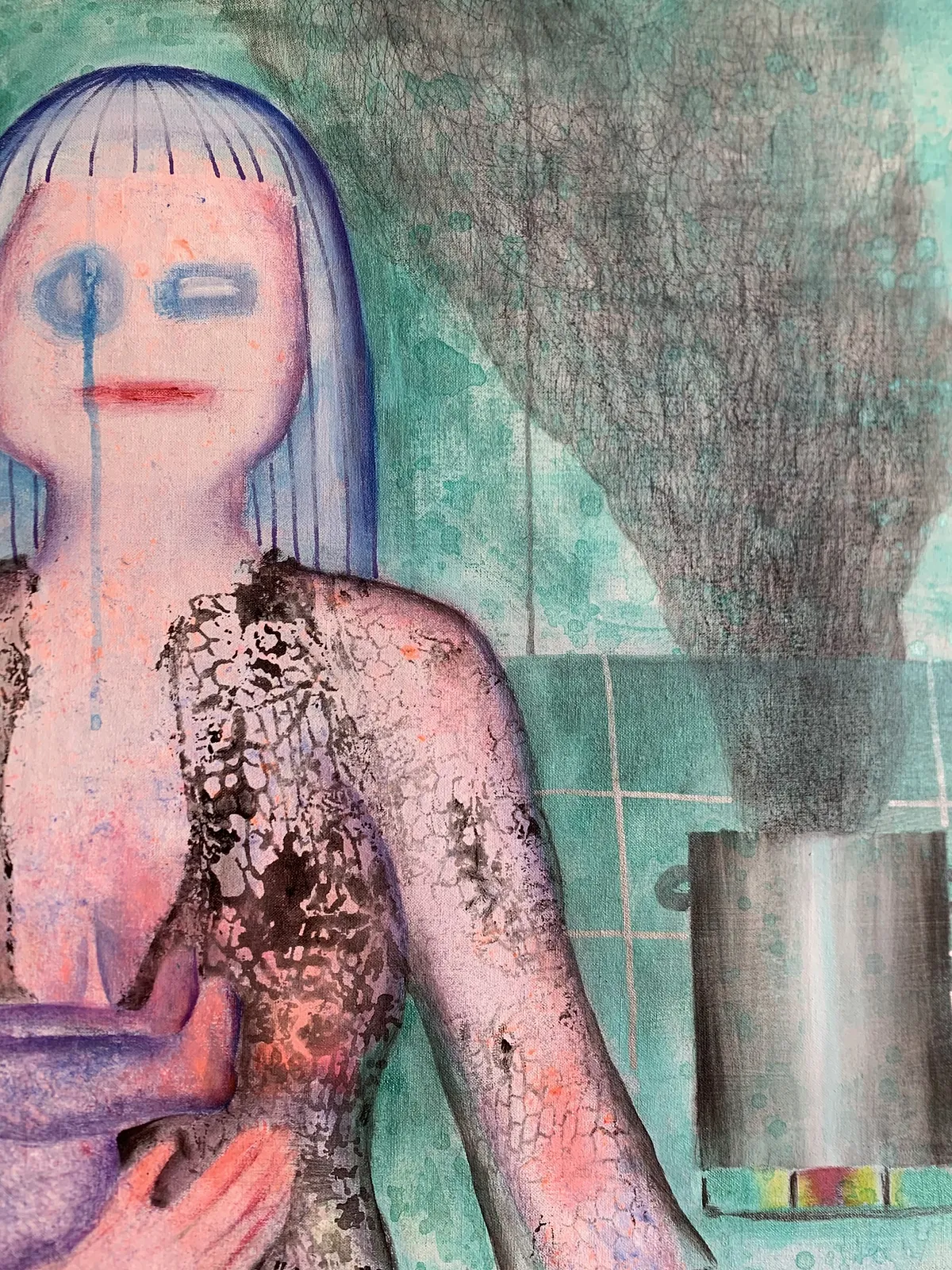 Image of Postpartum by Katya Onyshko, size: 120x90cm, made of акрил, полотно, Painting medium, priced at $1250 Photo 3 of 7.