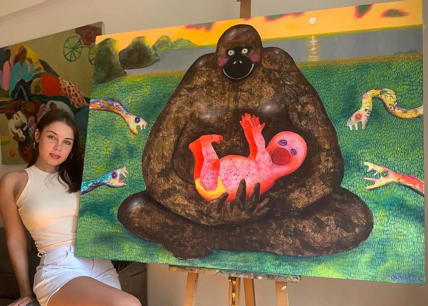 Зображення "Between silence and scream " від Katya Onyshko, розмір: 100x130cm, матеріали: Acrylic, canvas , медіум: Живопис, ціна: $2250 Фото 6 з 6.