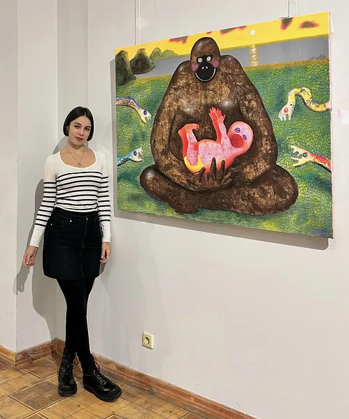 Зображення "Between silence and scream " від Katya Onyshko, розмір: 100x130cm, матеріали: Acrylic, canvas , медіум: Живопис Фото 2 з 6.