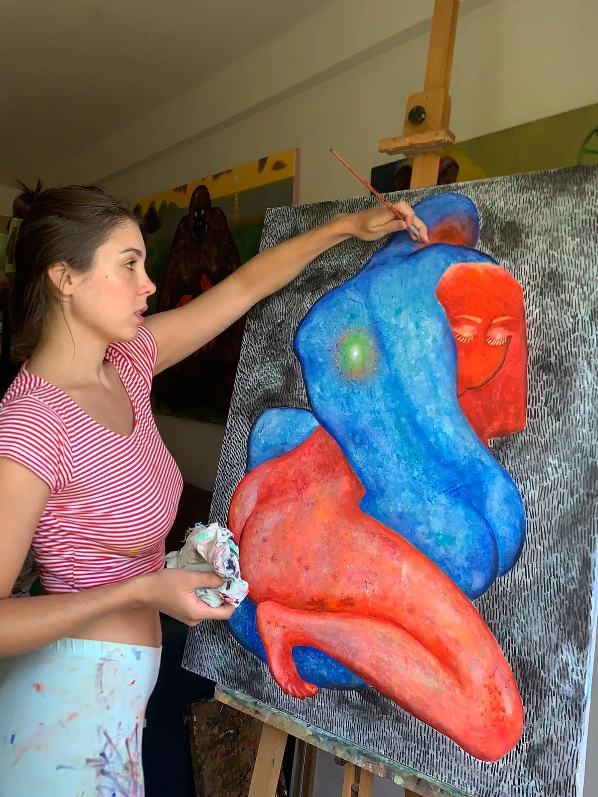 Зображення "Lines" від Katya Onyshko, розмір: 90x70 cm, матеріали: Acrylic, canvas , медіум: Живопис, ціна: $700 Фото 3 з 4.