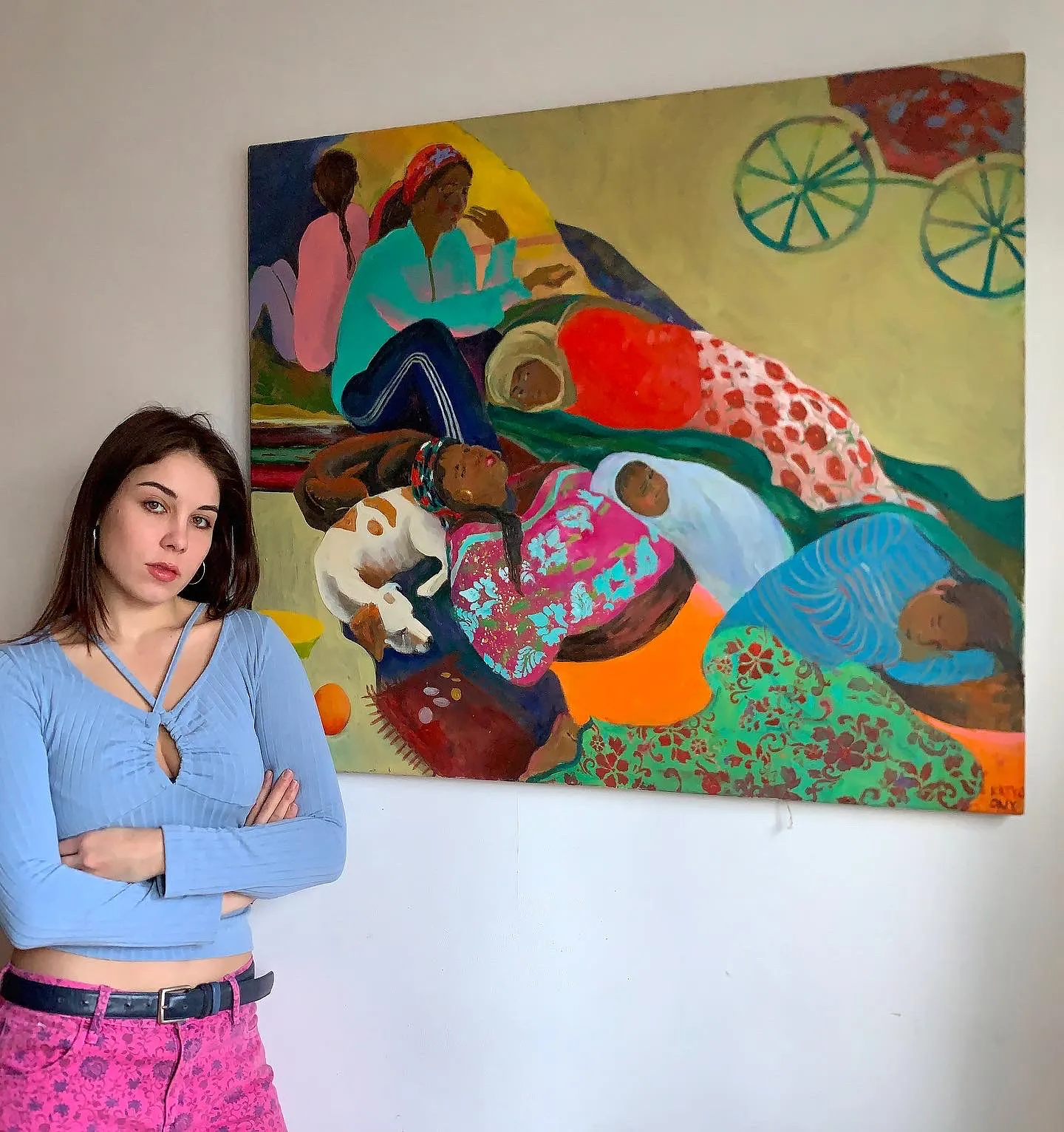 Image of Rumunians by Katya Onyshko, size: 90x100 cm, made of Олія, полотно, Painting medium, from Kyiv, Ukraine Photo 2 of 2.