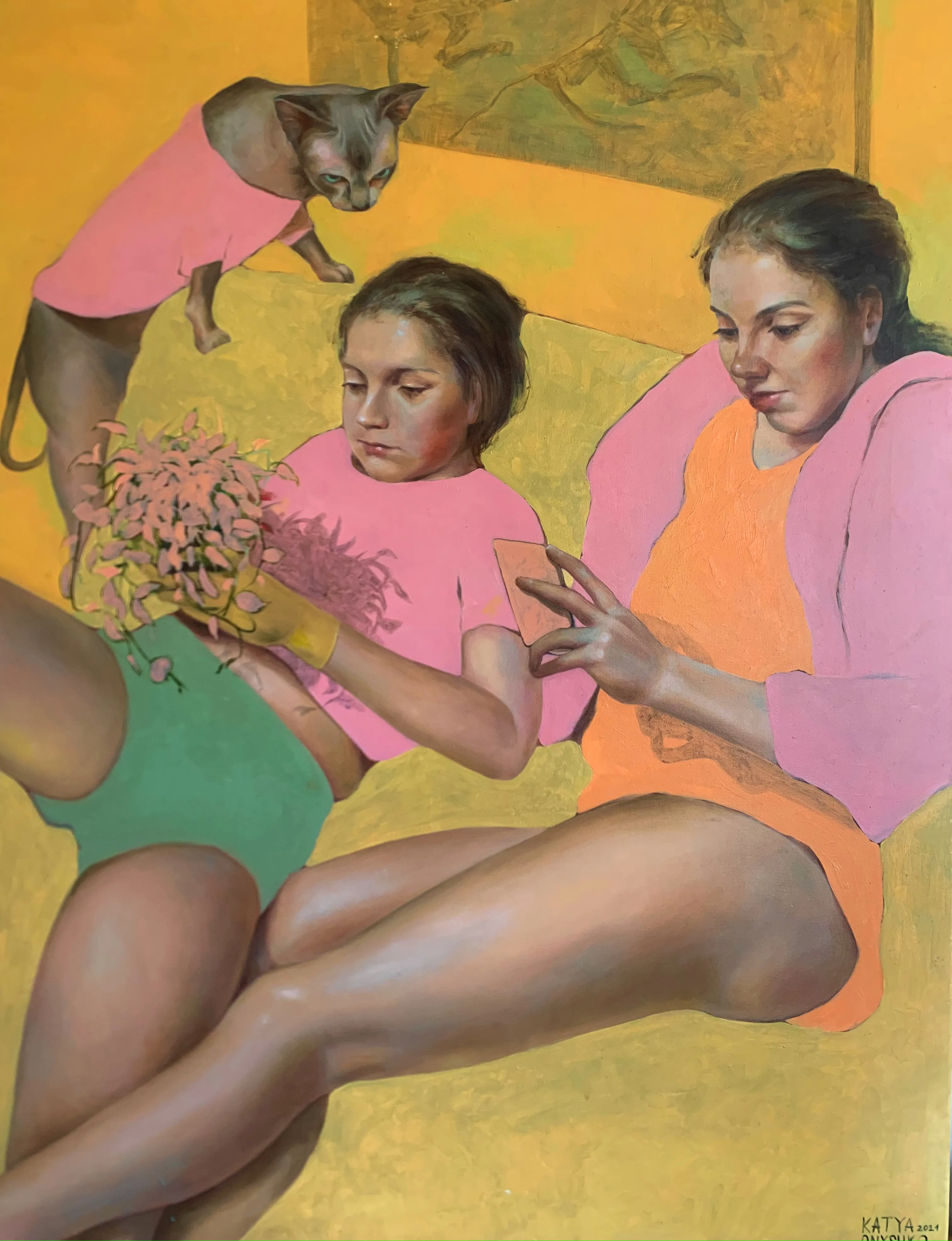 Зображення "Вдома" від Kateryna Onyshko, розмір: 100x70 см, матеріали: олійні фарби, полотно, медіум: Живопис, місто: Київ, Україна Фото 1 з 5.