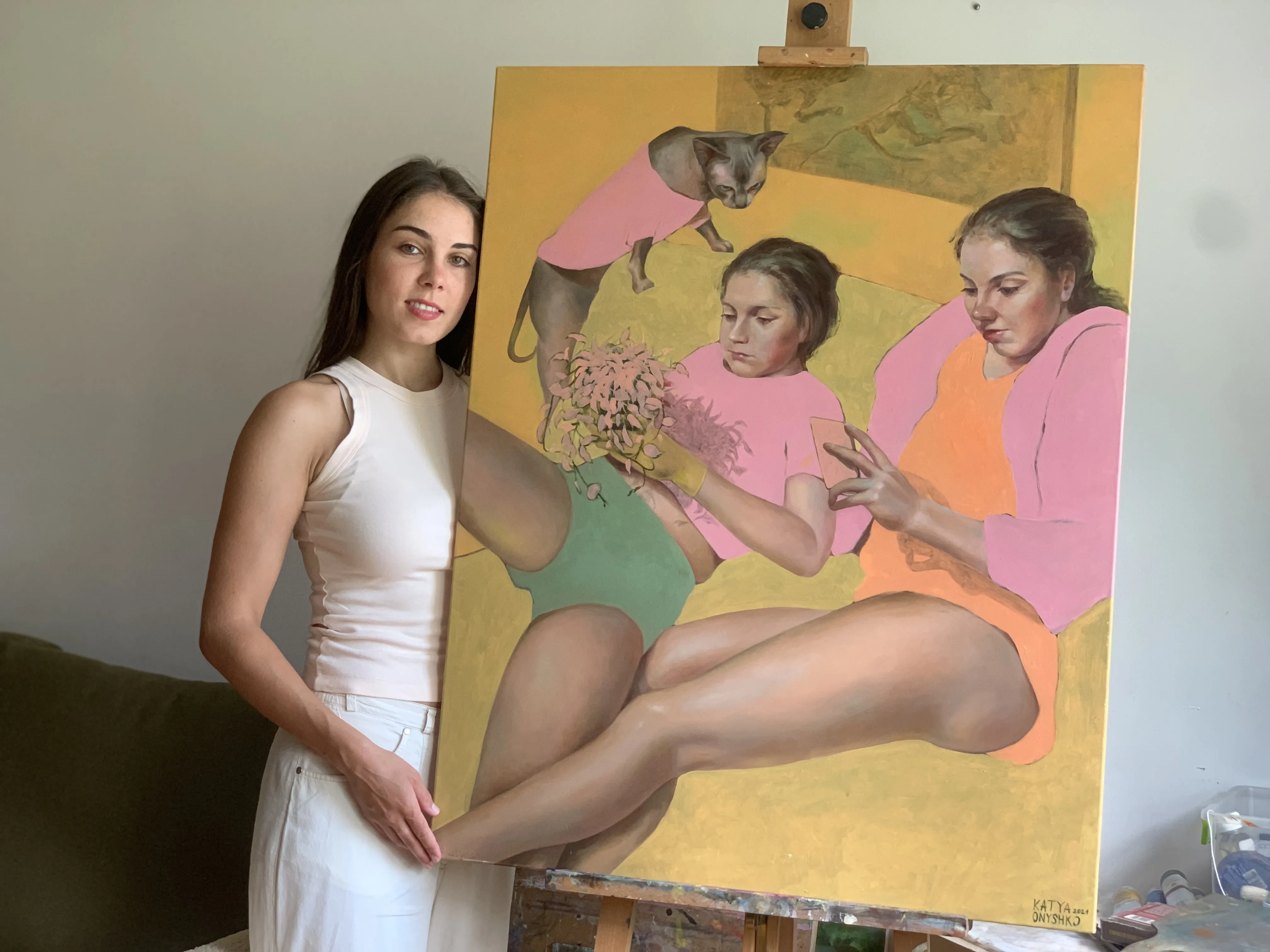 Зображення "At home" від Katya Onyshko, розмір: 100x70cm, матеріали: oil, canvas, медіум: Живопис, місто: Kyiv, Ukraine Фото 3 з 5.