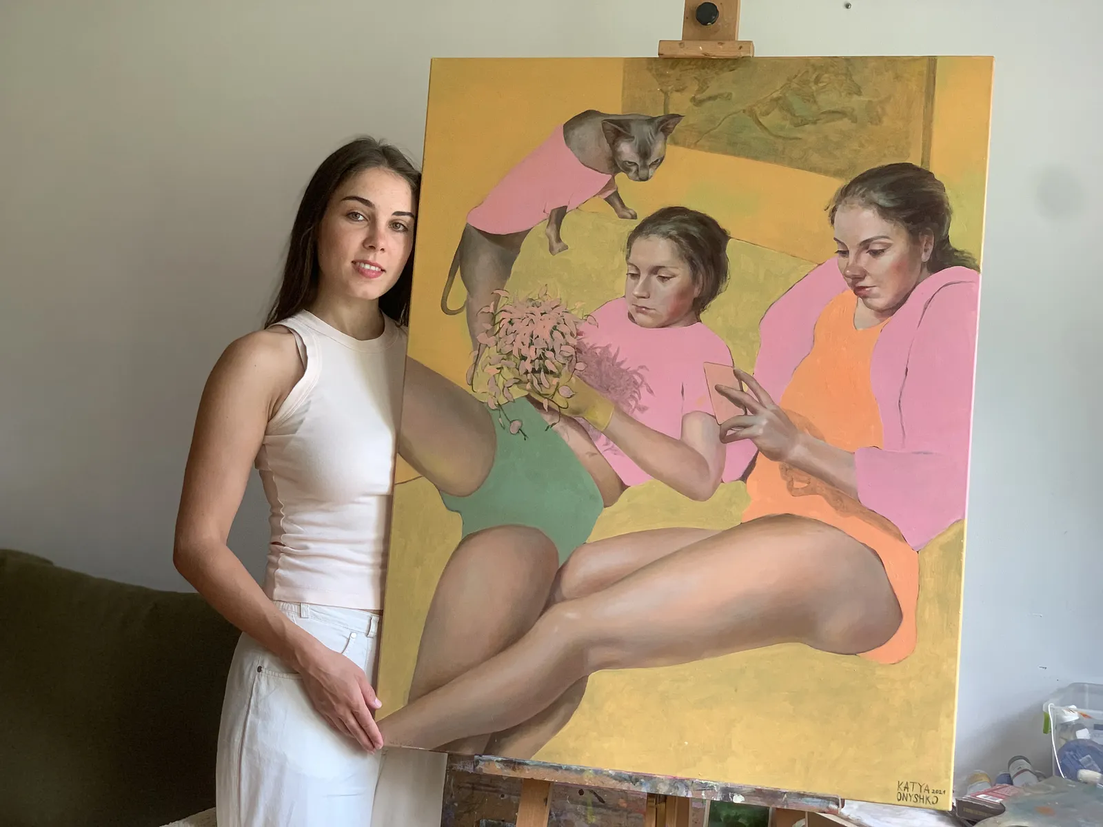 Зображення "Вдома" від Kateryna Onyshko, розмір: 100x70 см, матеріали: олійні фарби, полотно, медіум: Живопис, місто: Київ, Україна Фото 3 з 5.