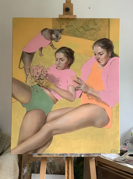 Зображення "At home" від Katya Onyshko, розмір: 100x70cm, матеріали: oil, canvas, медіум: Живопис, місто: Kyiv, Ukraine Фото 4 з 5.