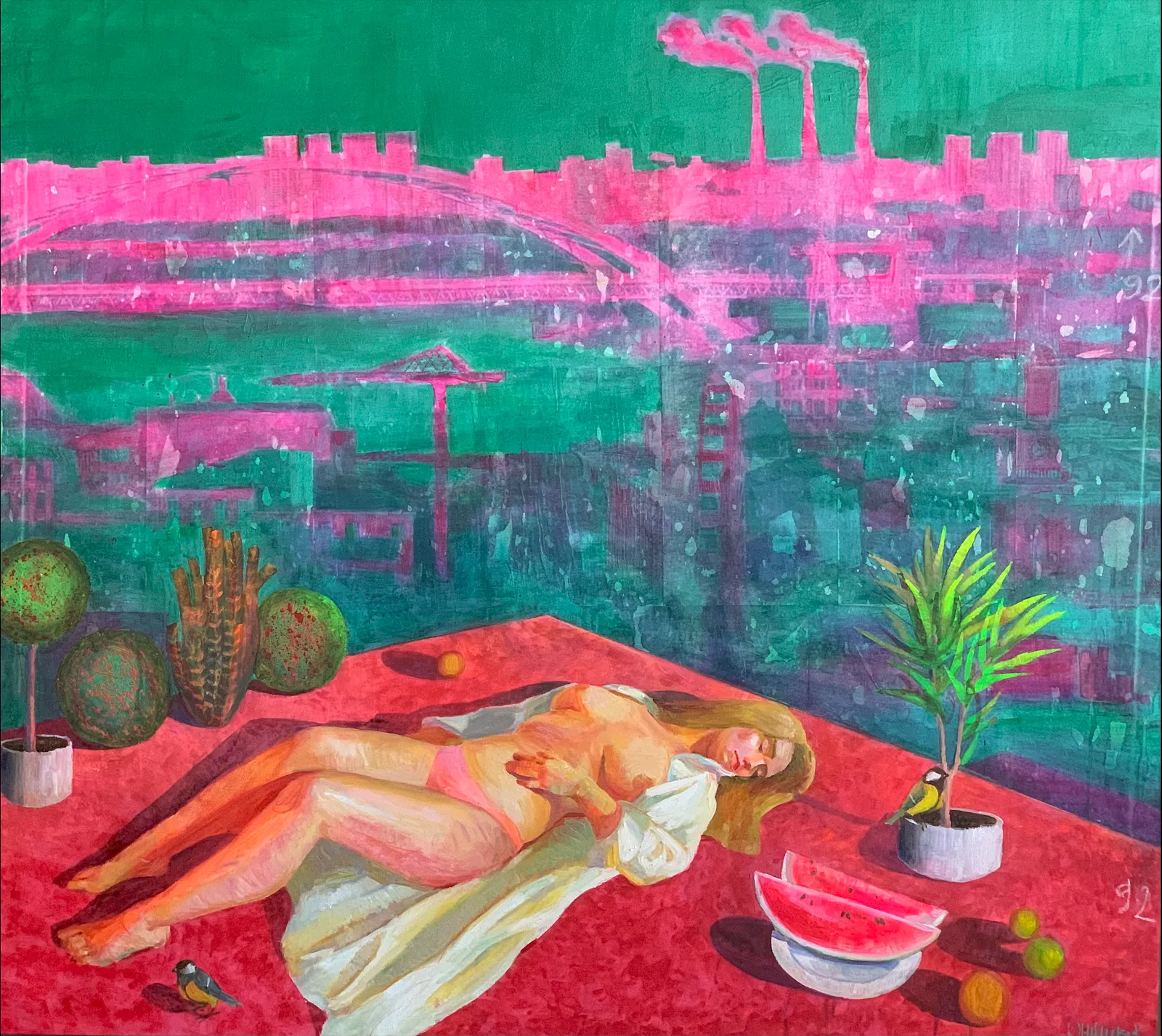 Зображення "Oasis" від Katya Onyshko, розмір: 145x135 cm, матеріали: acrylic, oil, canvas, медіум: Живопис, місто: Kyiv, Ukraine, ціна: $1360 Фото 1 з 7.