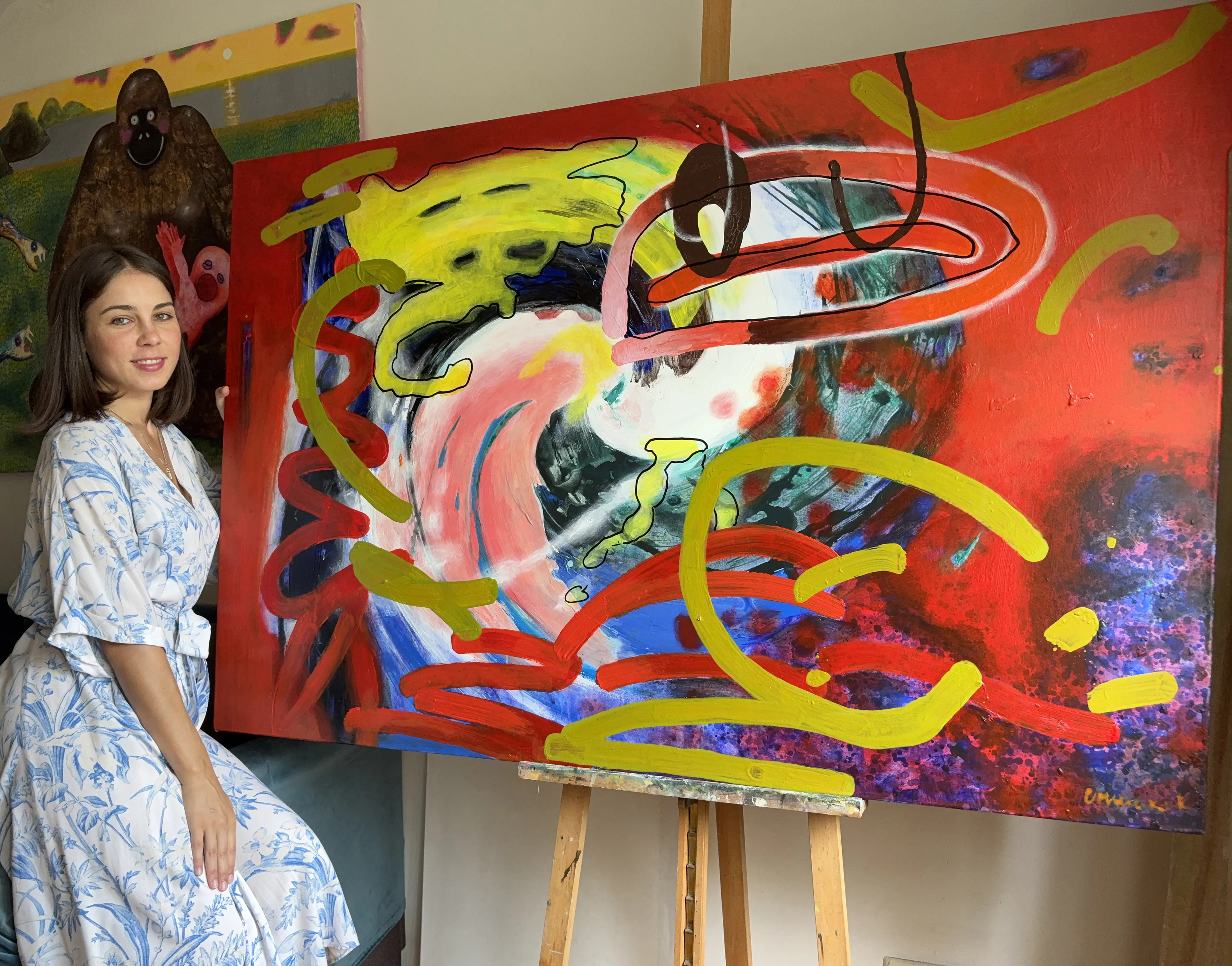 Image of Divided Self by Katya Onyshko, size: 100x150 cm, Painting medium, priced at $1300 Photo 2 of 6.