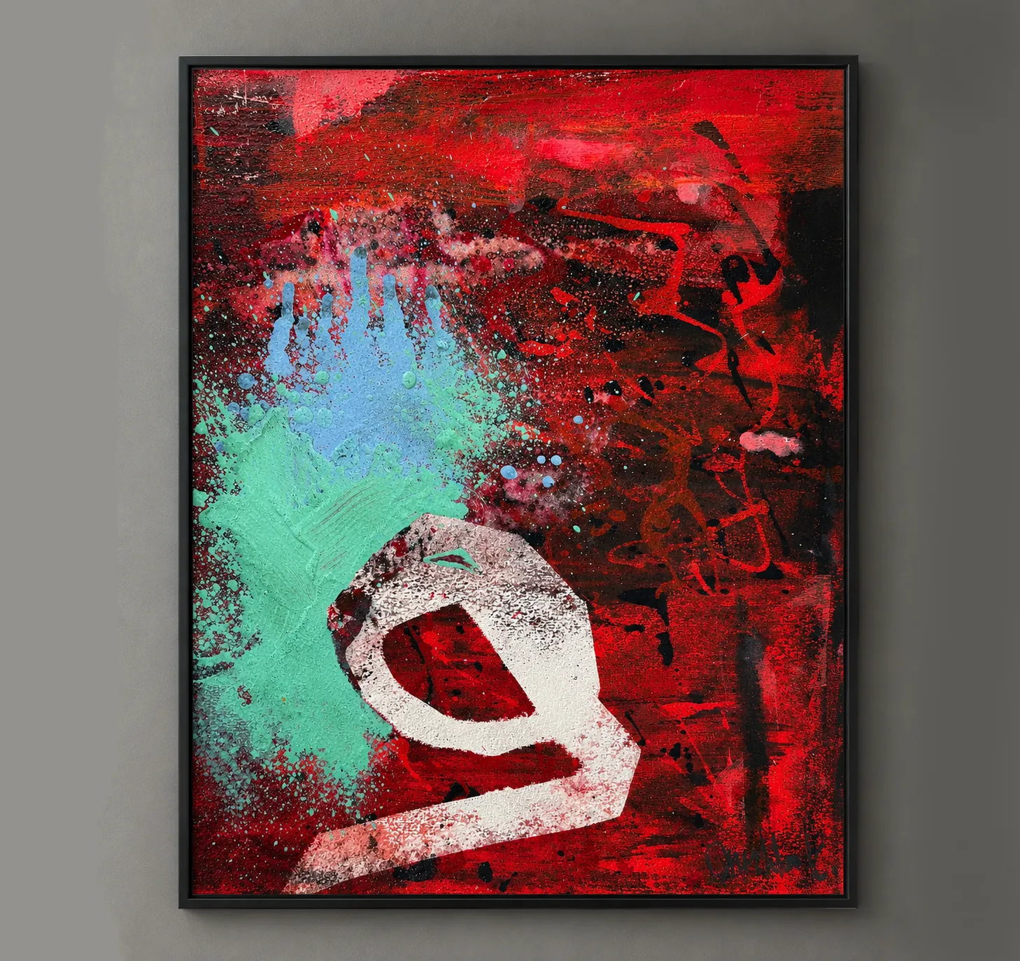 Image of Багряна іскра by Kateryna Onyshko, size: 44 x 36 cm, made of акрил, папір, Painting medium, from Київ, Україна, priced at $200 Photo 1 of 9.