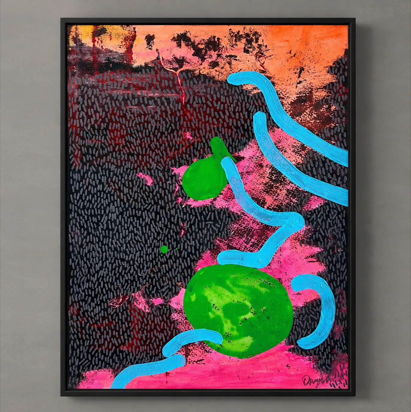 Image of Neon Oasis by Kateryna Onyshko, size: 45х34 см, Painting medium, from Kyiv, Ukraine, priced at $200 Photo 1 of 9.