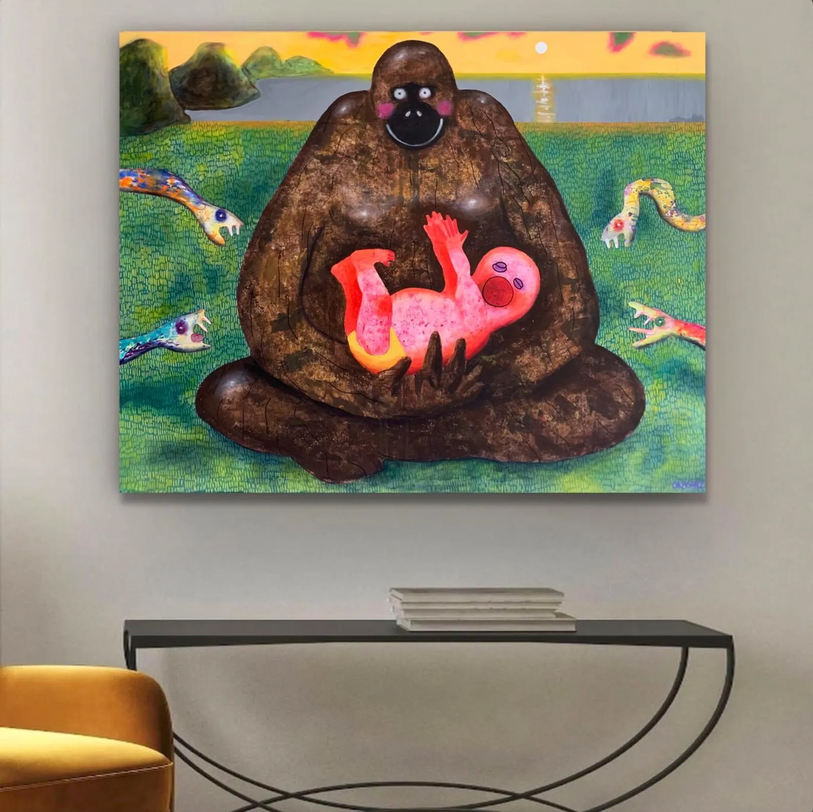 Image of Between Silence and Scream by Kateryna Onyshko, size: 100x130 см, made of Acrylic on canvas, Painting medium, from Kyiv, Ukraine, priced at $1650 Photo 8 of 8.