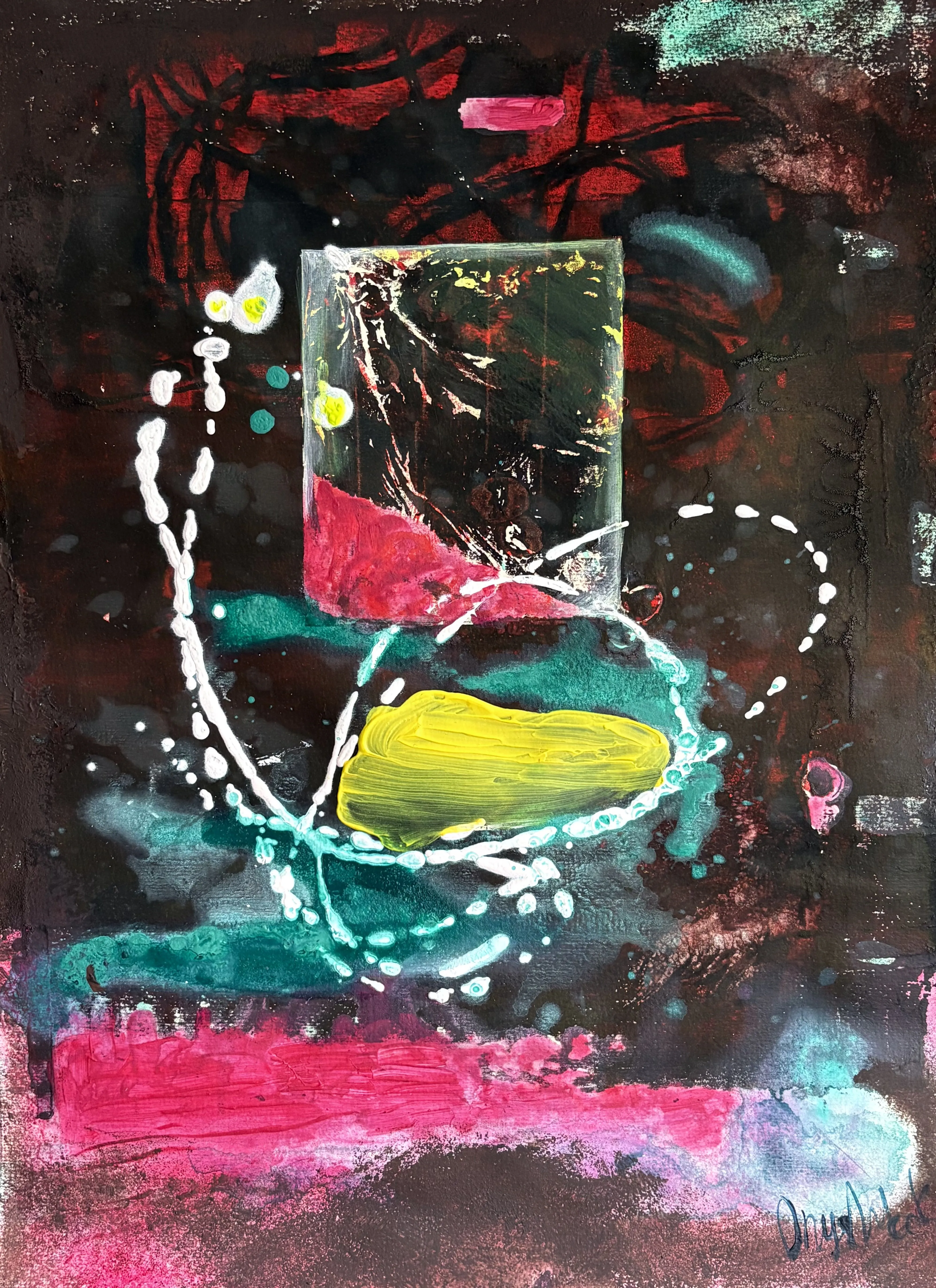 Image of Pulse of the Night by Kateryna Onyshko, size: 52х37 см, made of acrylic, paper, Painting medium, from Kyiv, Ukraine, priced at $300 Photo 2 of 5.