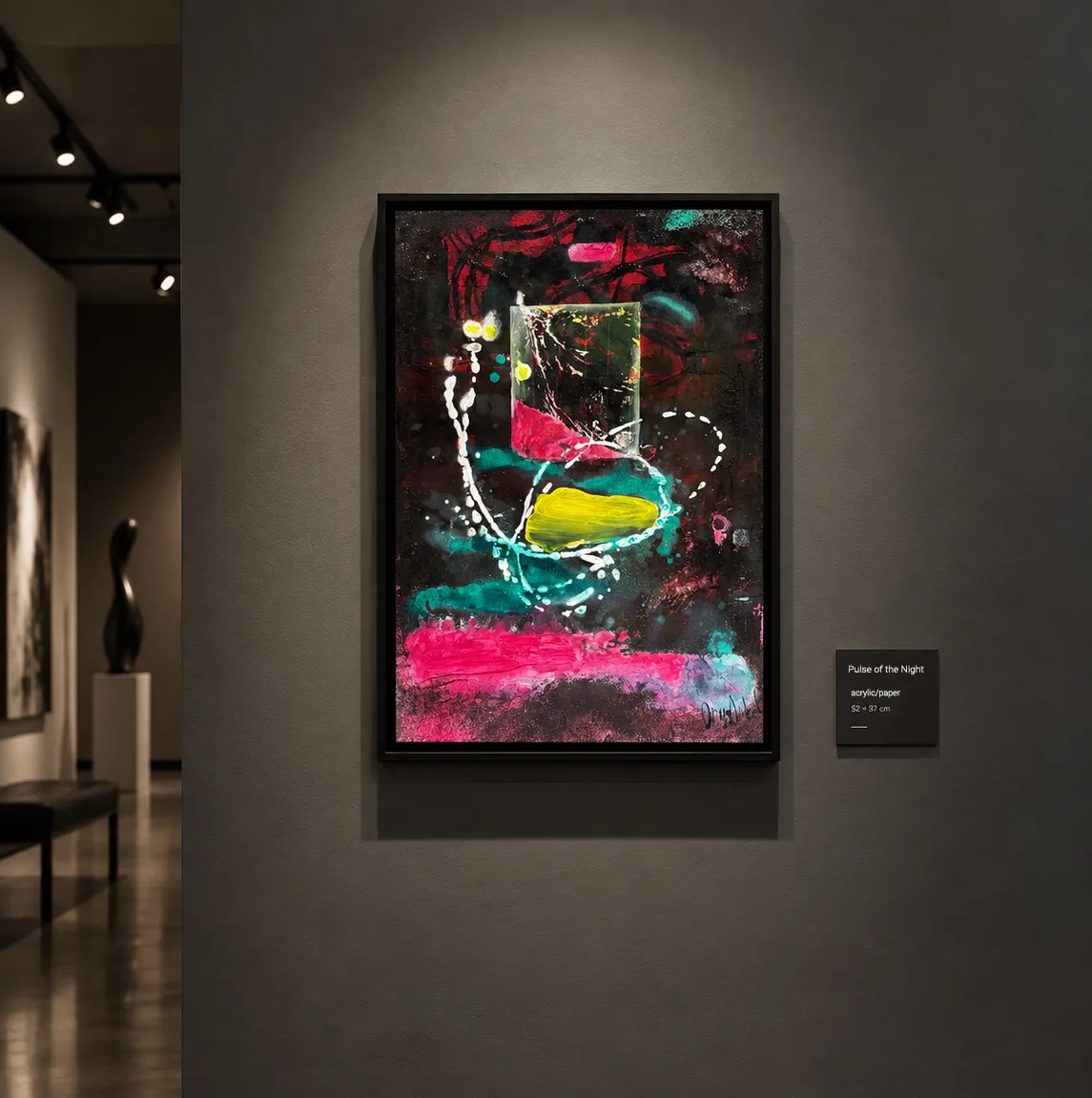 Image of Pulse of the Night by Kateryna Onyshko, size: 52х37 см, made of acrylic, paper, Painting medium, from Kyiv, Ukraine, priced at $300 Photo 1 of 5.